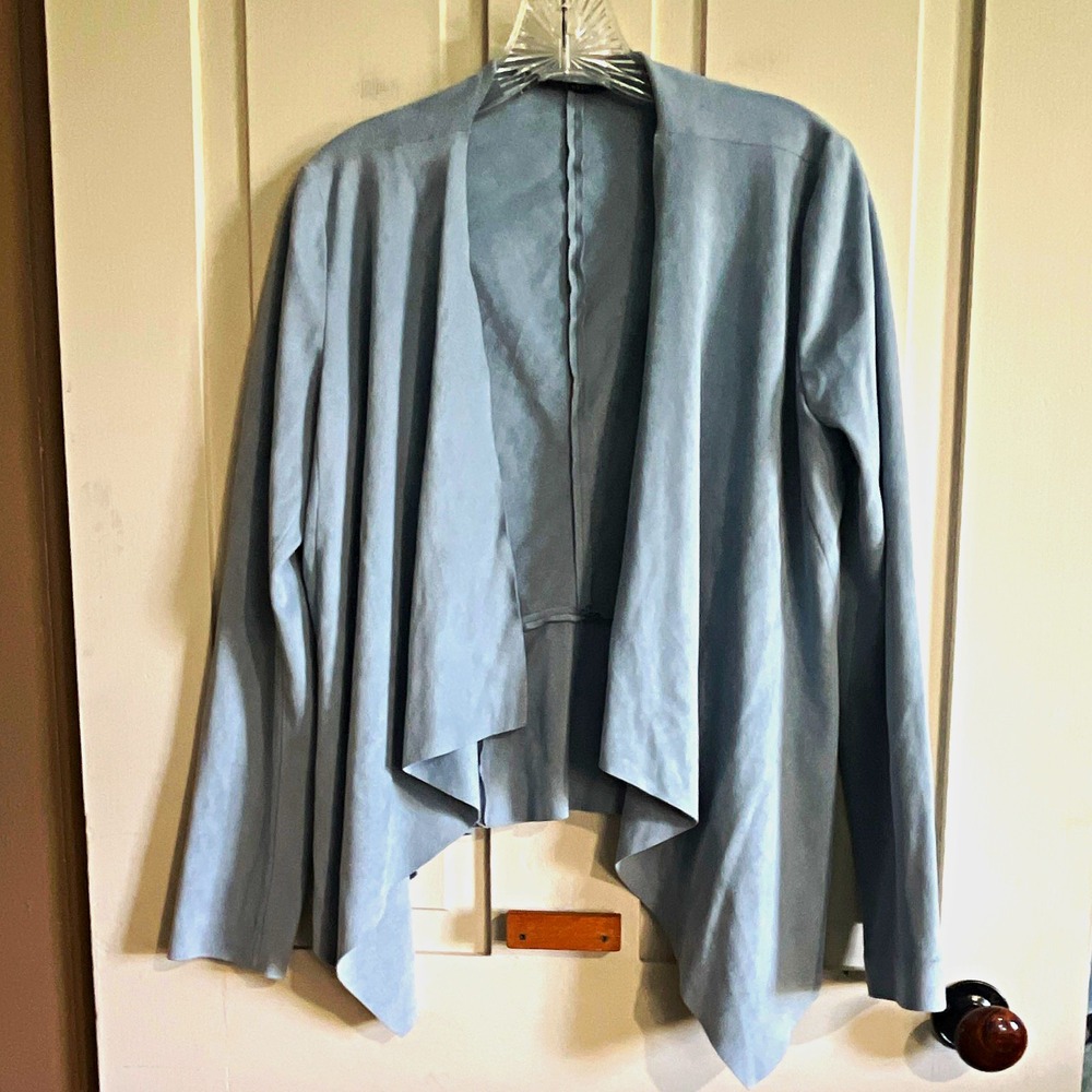 ZARA Basic Collection Blue Lightweight Open Front Draped Jacket Womens S